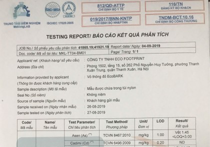 Báo Cáo Kết Quả Phân Tích Vỏ Thông Đỏ EcoBark